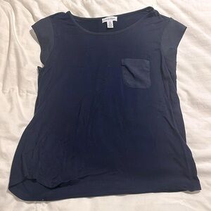 Calvin Klein - Navy S/S Pocket Blouse - Medium